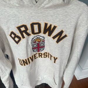 League Gray Brown University Hoodie